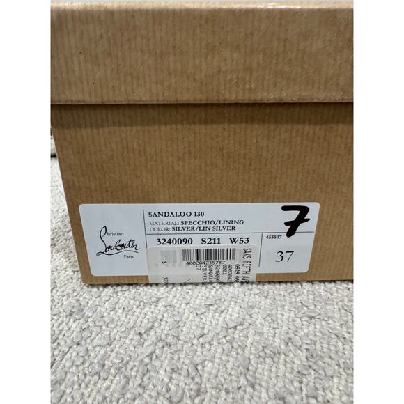 Christian Louboutin Sandaloo 130MM Silver Platform Sandals Size 37 BNIB - Picture 3 of 9